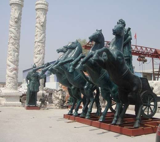 阿波罗战车雕塑 园林雕像 公园小品 八匹马 欧式园林雕像